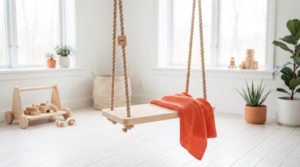 Drewniana huśtawka do pokoju dziecka nowoczesna: Wybierz jelej®